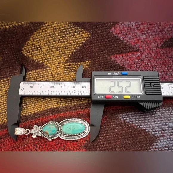 ❤️ Kingman Turquoise Sterling Navajo Style Statement 11gm Pendant 2.52”L